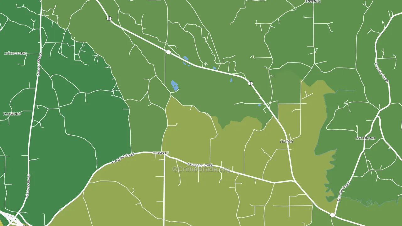 Prospect, AL Map of Murder Rates