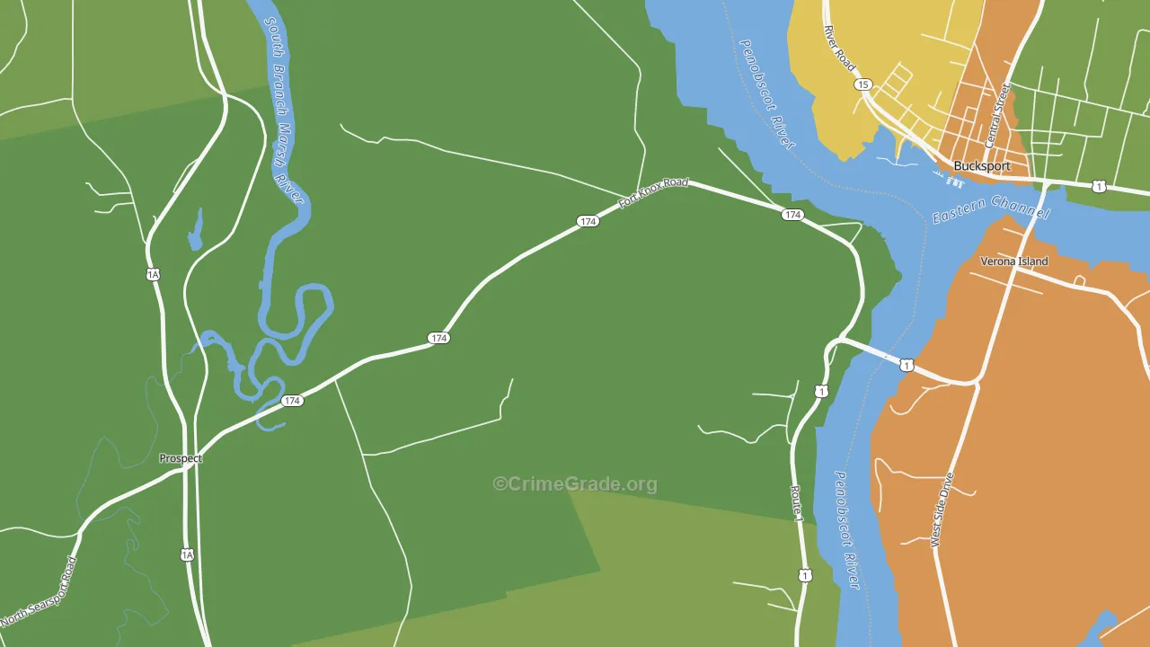 Prospect Ferry, ME Map of Murder Rates