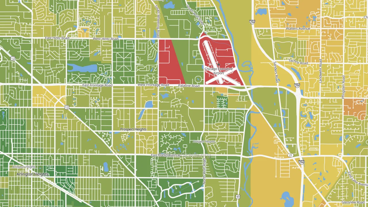 Prospect Heights, IL Map of Murder Rates