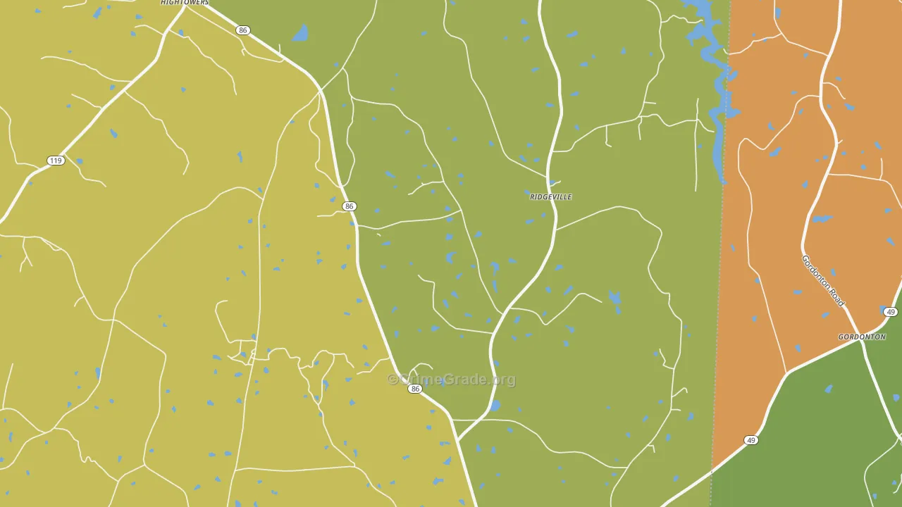 Prospect Hill, NC Map of Murder Rates