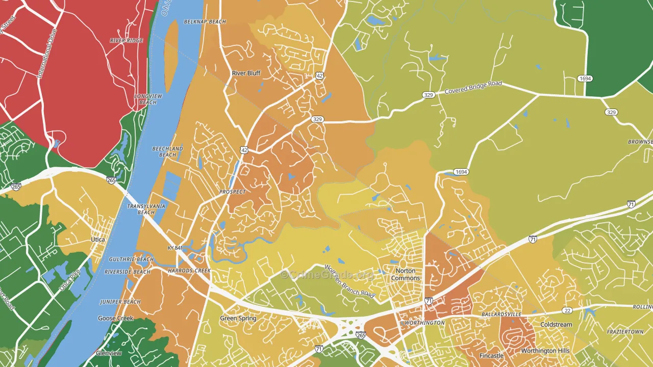 Prospect, KY Map of Murder Rates