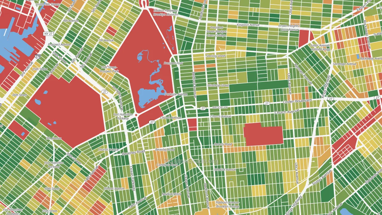 Prospect Lefferts Gardens, Brooklyn, NY Map of Murder Rates