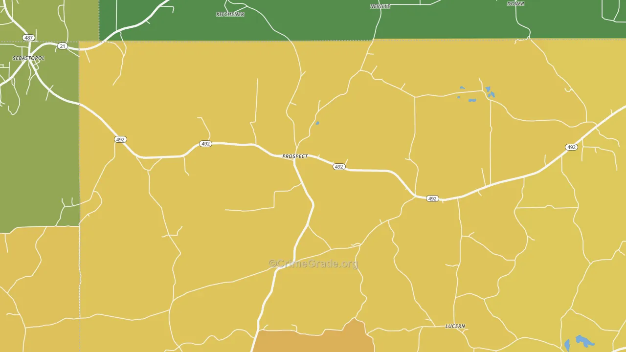 Prospect, MS Map of Murder Rates