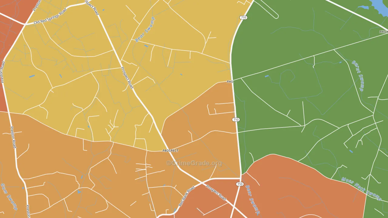 Prospect, NC Map of Murder Rates