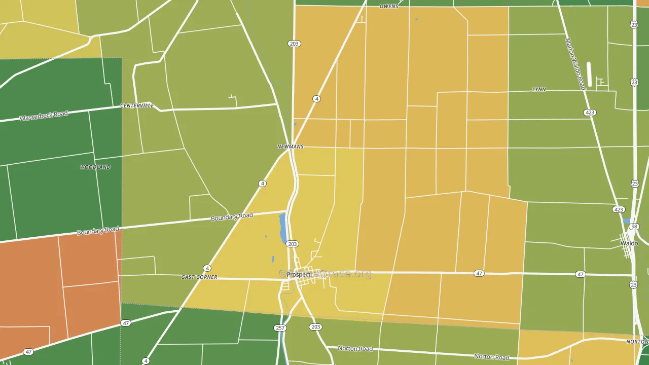 Prospect, OH Map of Murder Rates