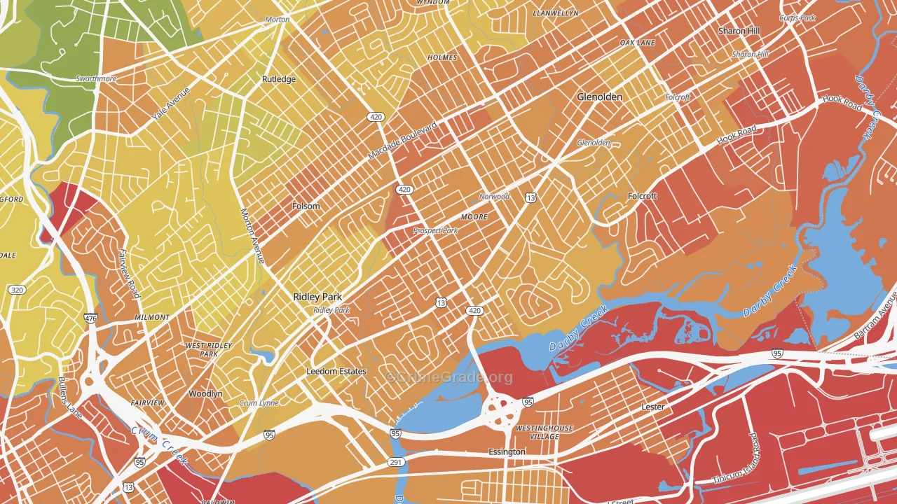 Prospect Park, PA Map of Murder Rates