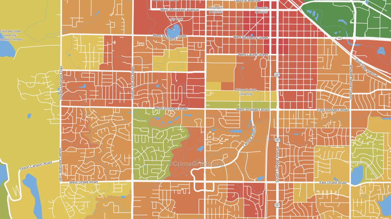 Prospect-Shields, Fort Collins, CO Map of Murder Rates