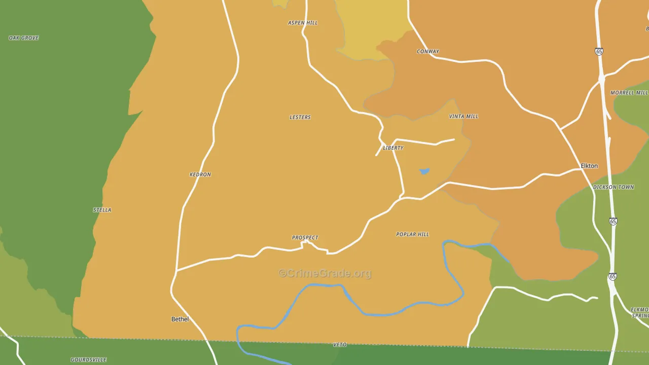 Prospect, TN Map of Murder Rates