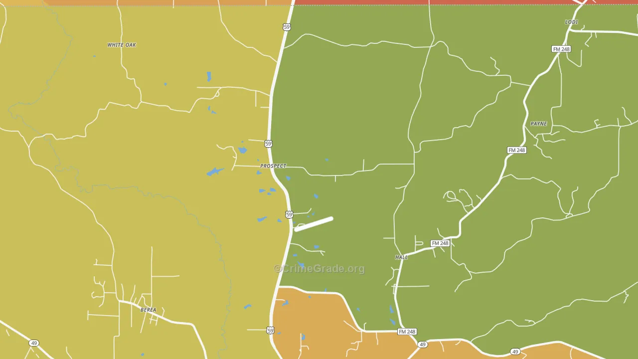 Prospect, TX Map of Murder Rates