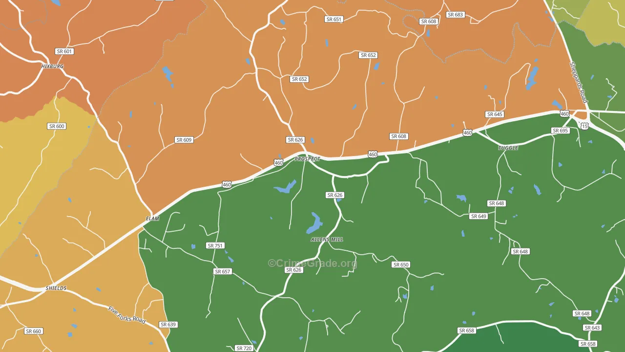 Prospect, VA Map of Murder Rates
