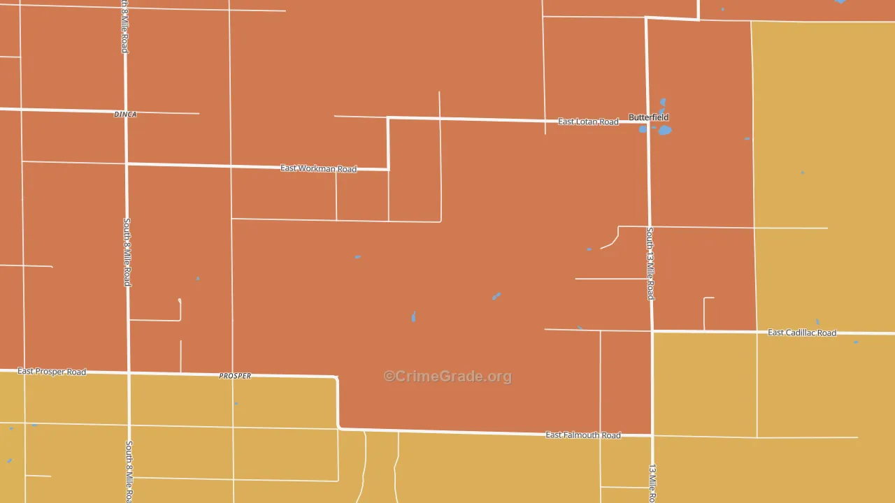 Prosper, MI Map of Murder Rates