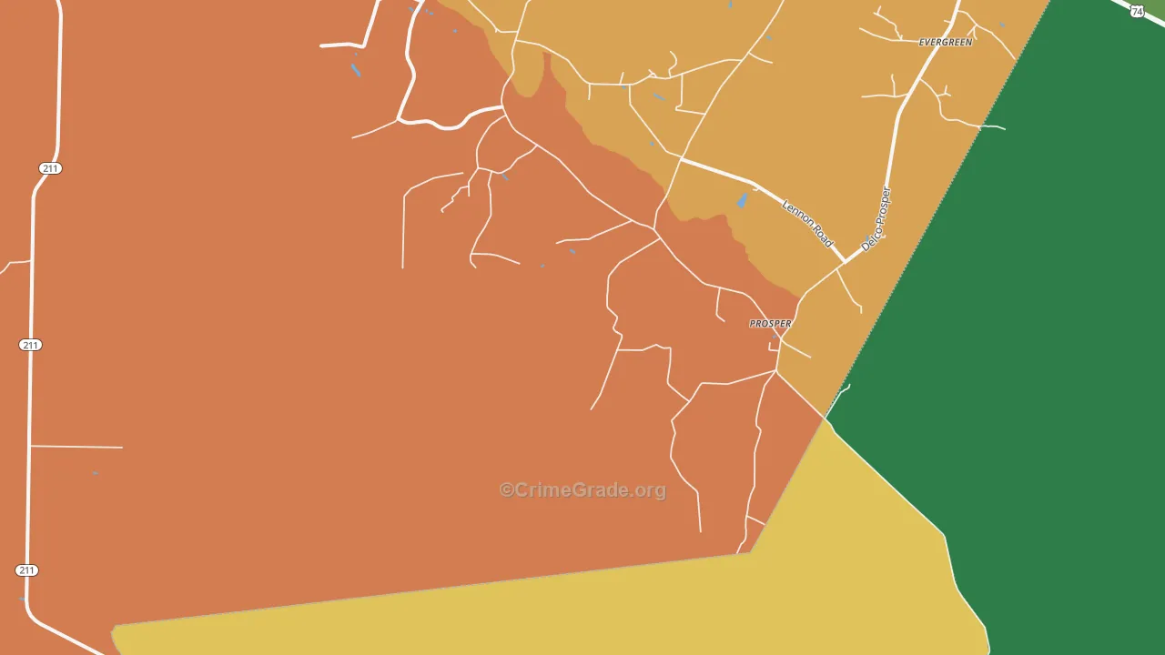 Prosper, NC Map of Murder Rates