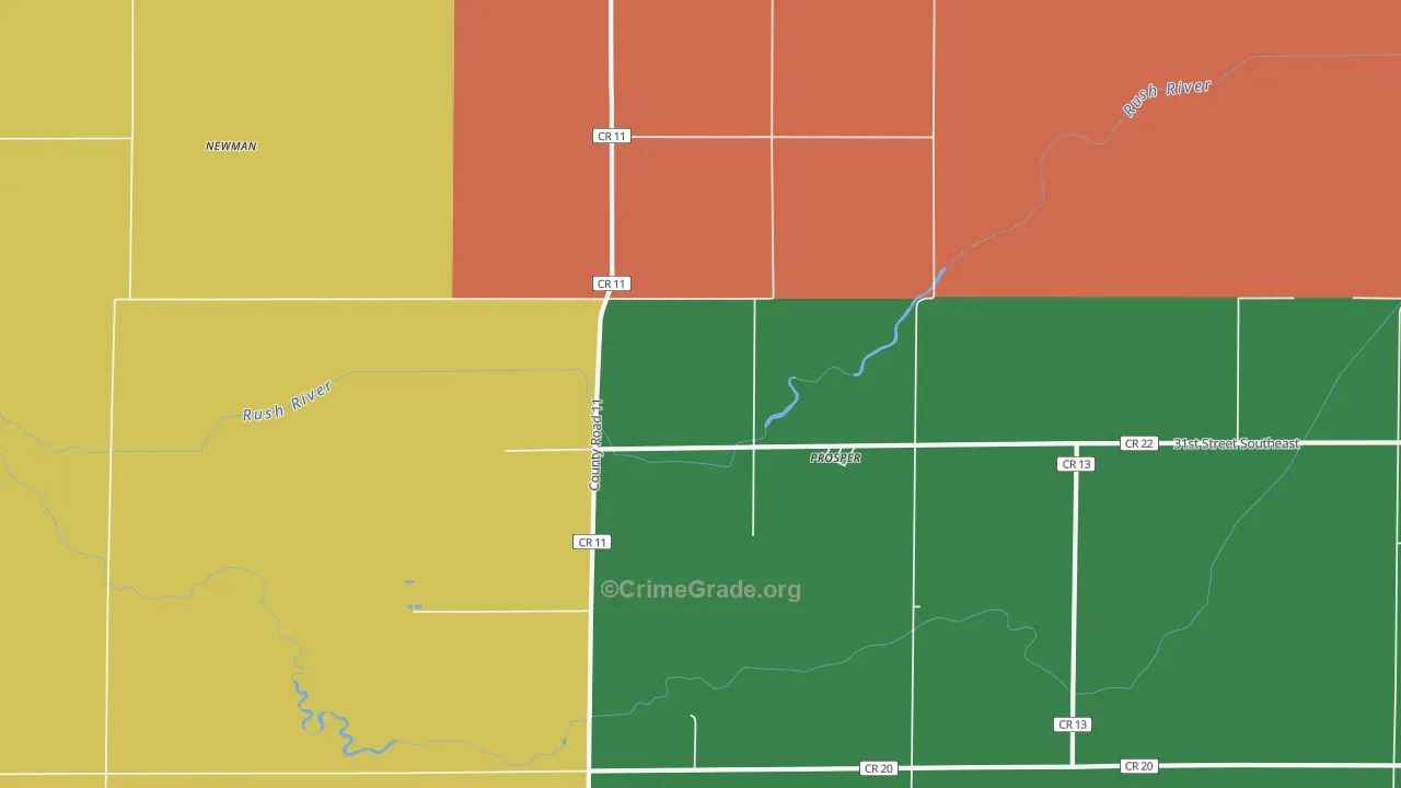 Prosper, ND Map of Murder Rates