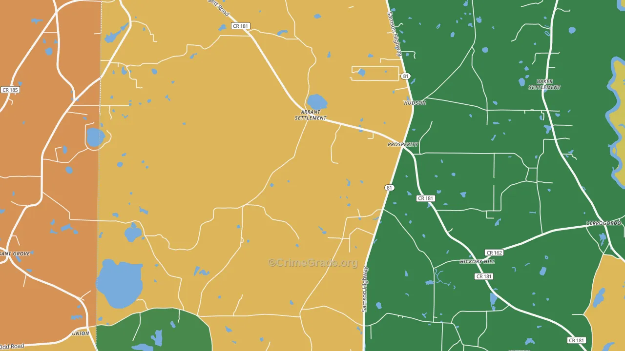 Prosperity, FL Map of Murder Rates