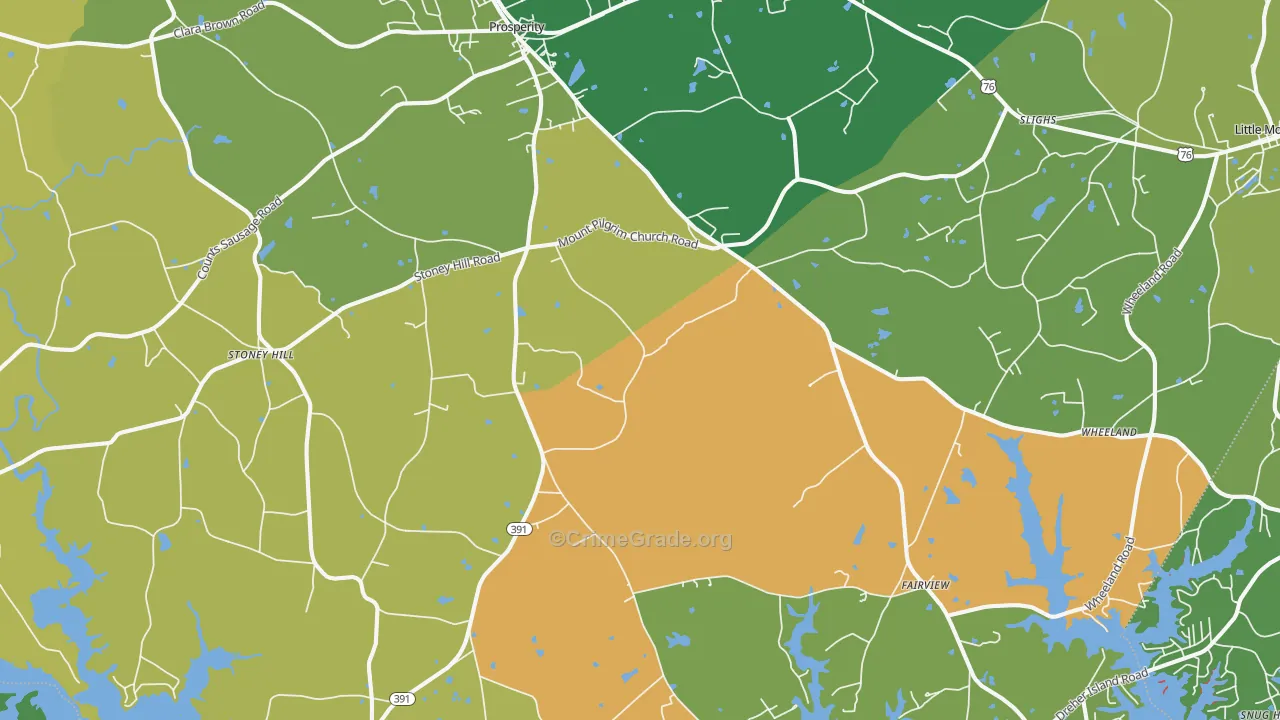 Prosperity, SC Map of Murder Rates