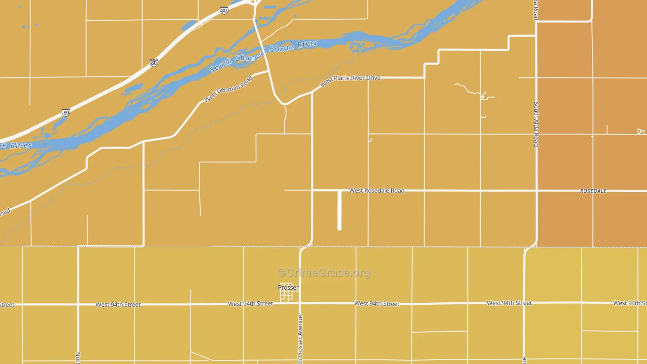 Prosser, NE Map of Murder Rates
