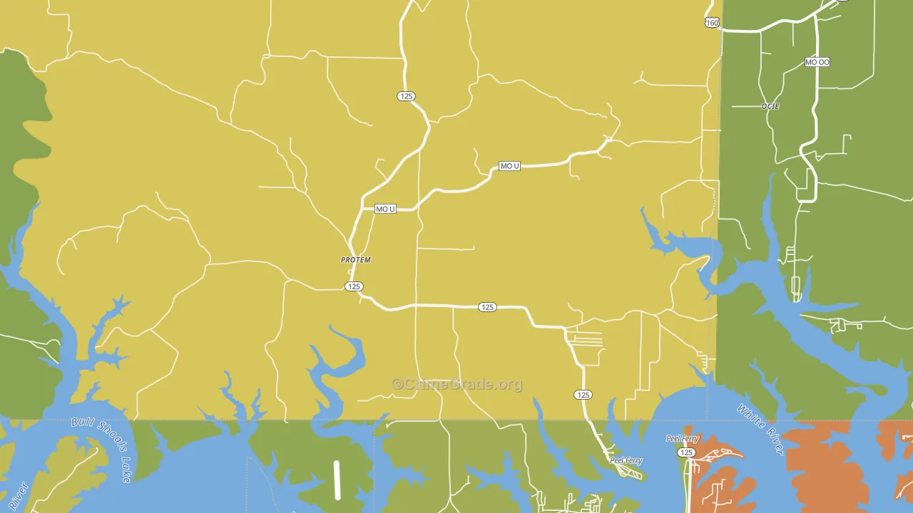Protem, MO Map of Murder Rates
