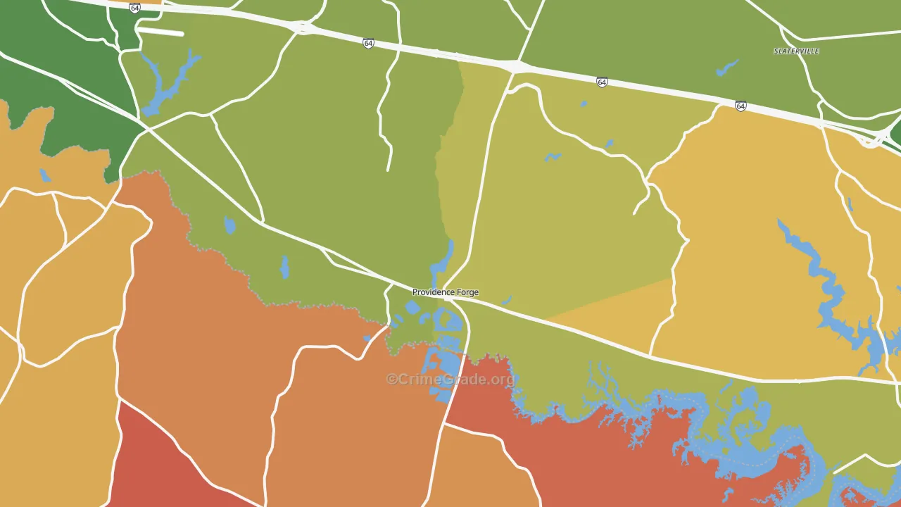 Providence Forge, VA Map of Murder Rates