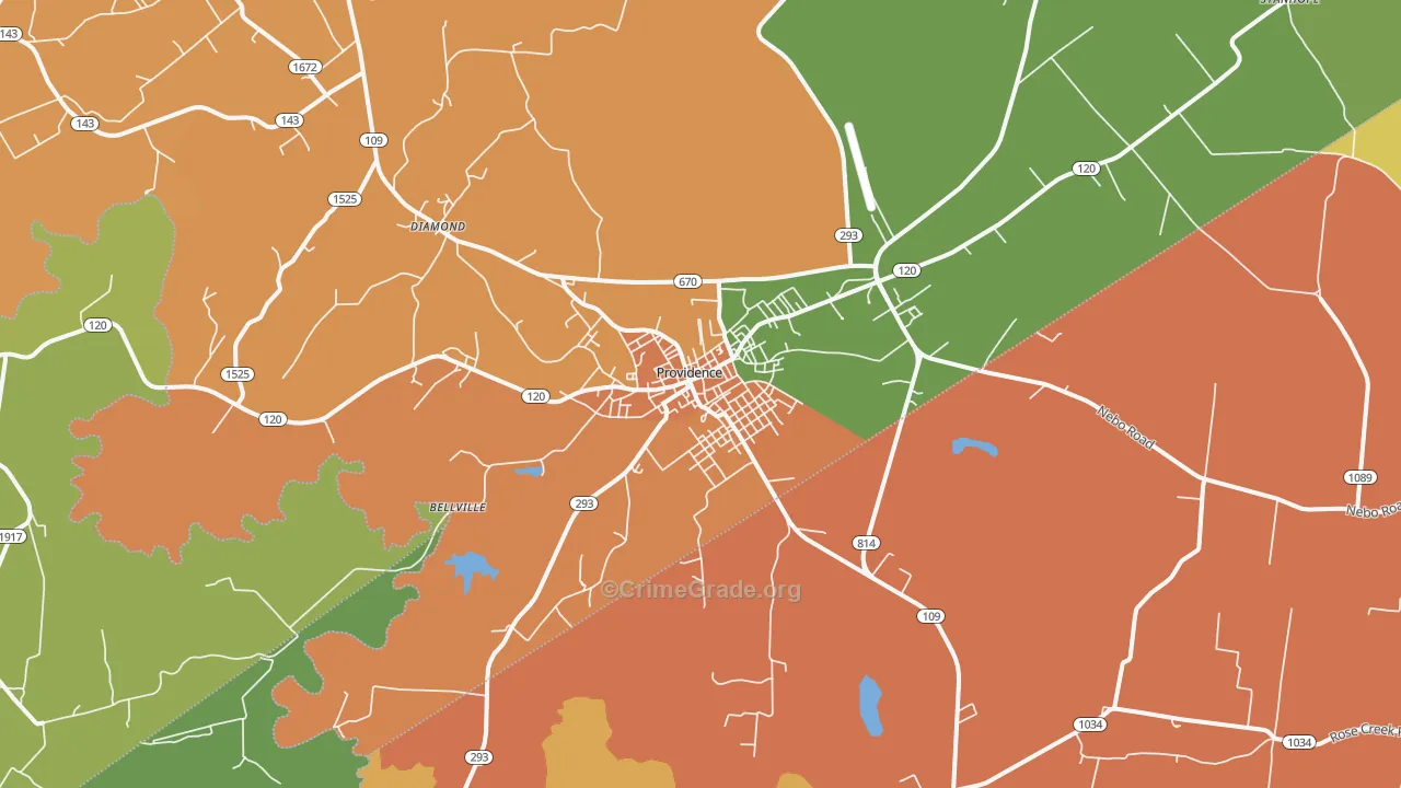 Providence, KY Map of Murder Rates
