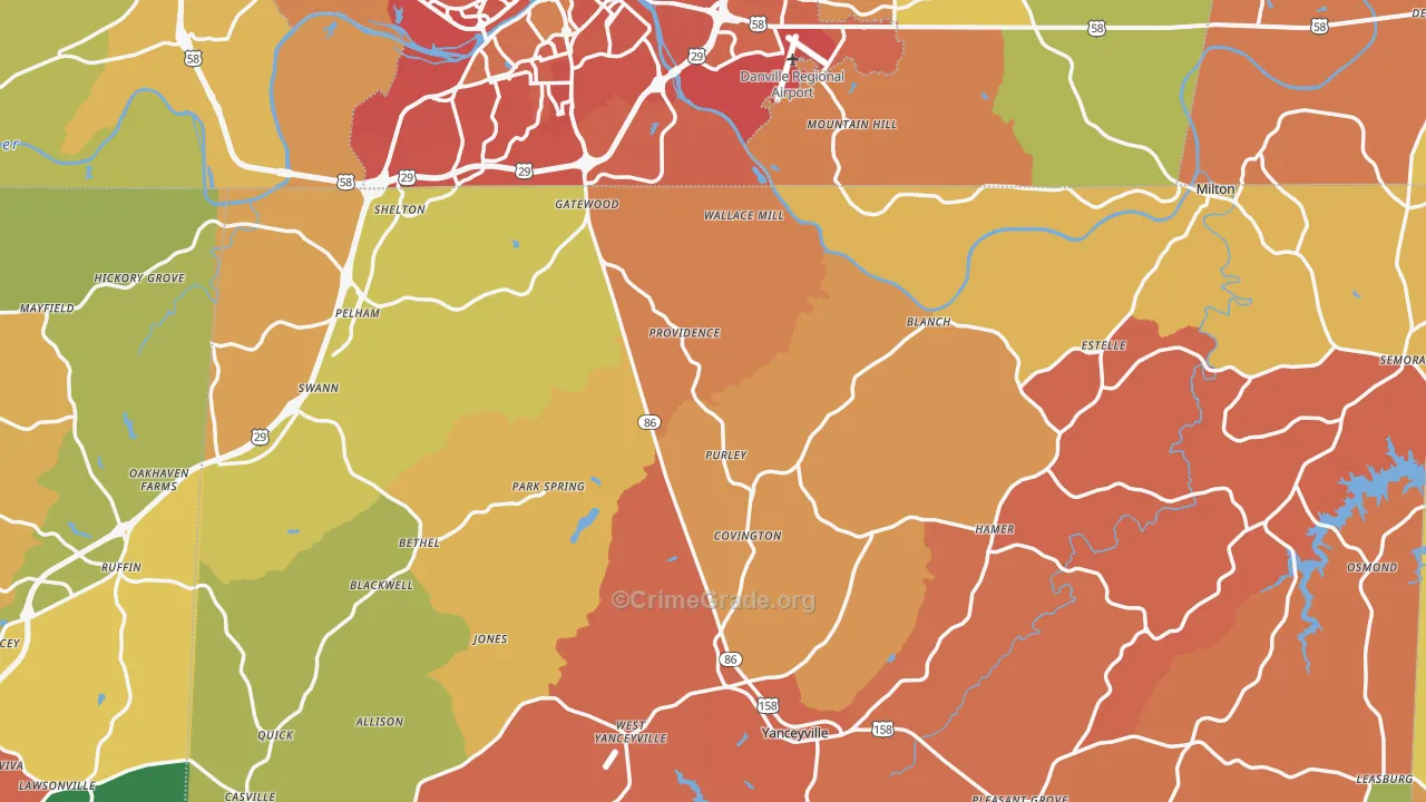 Providence, NC Map of Murder Rates