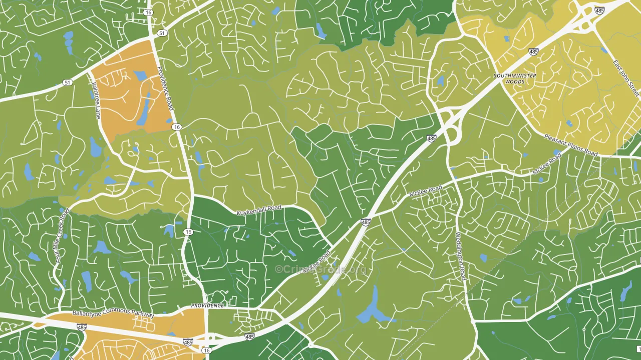 Providence Plantation, Charlotte, NC Map of Murder Rates