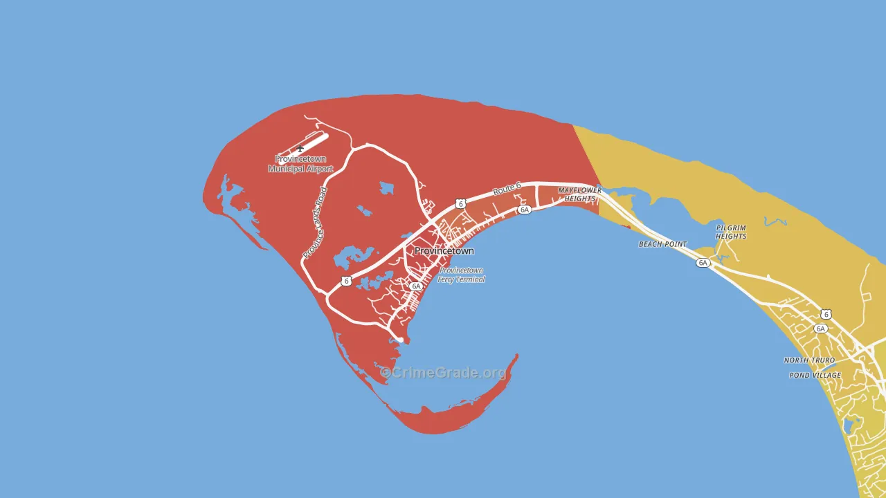 Provincetown, MA Map of Murder Rates