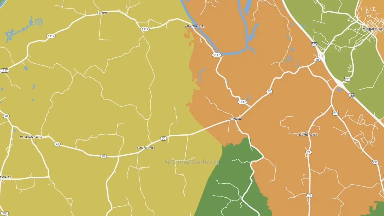 Provo, KY Map of Murder Rates