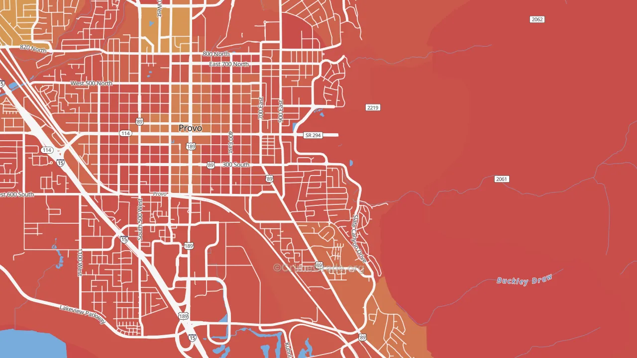 Provost, Provo, UT Map of Murder Rates