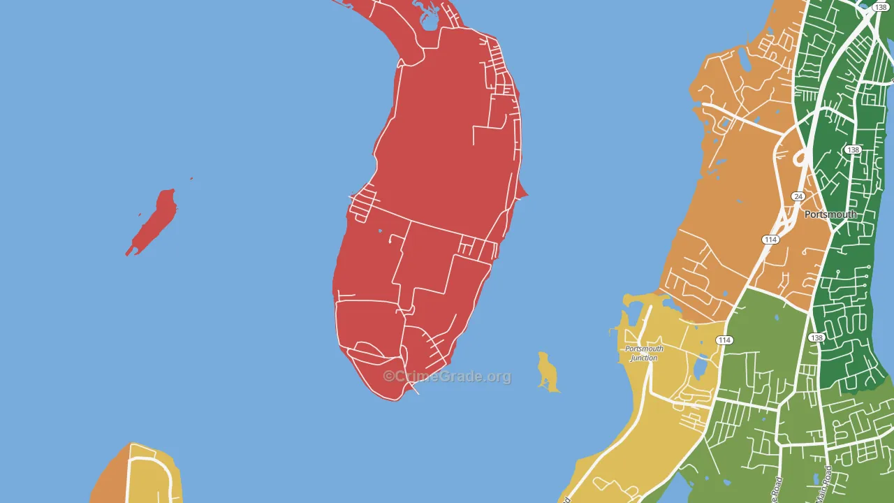 Prudence Park, RI Map of Murder Rates
