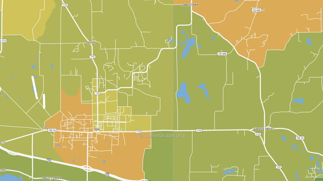 Pruitt, TX Map of Murder Rates