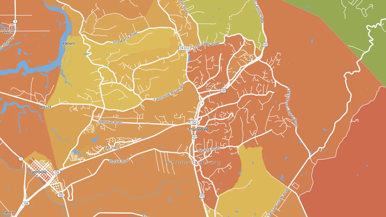 Prunedale, CA Map of Murder Rates