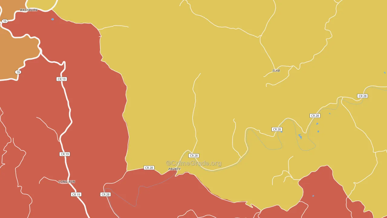 Prunty, WV Map of Murder Rates