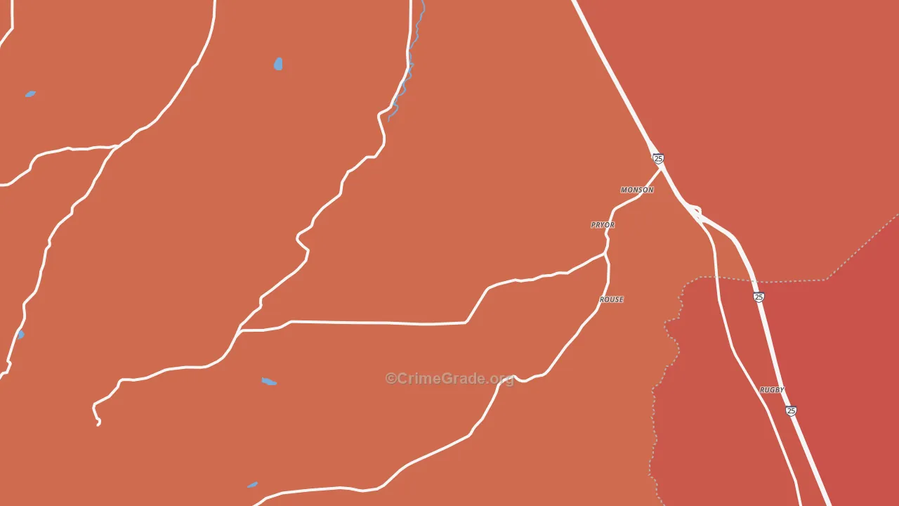 Pryor, CO Map of Murder Rates