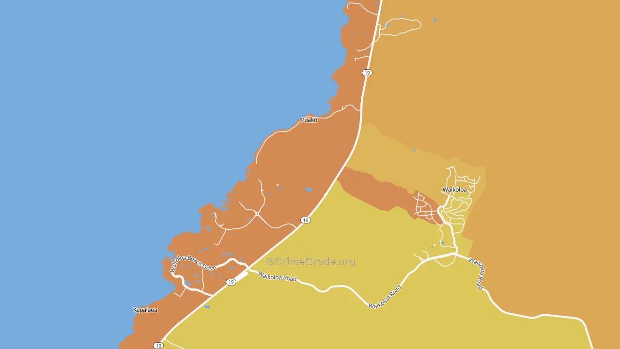 Puako, HI Map of Murder Rates