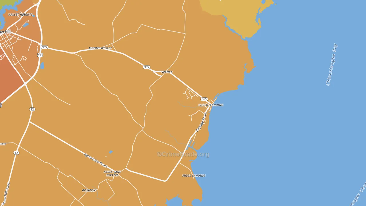 Public Landing, MD Map of Murder Rates