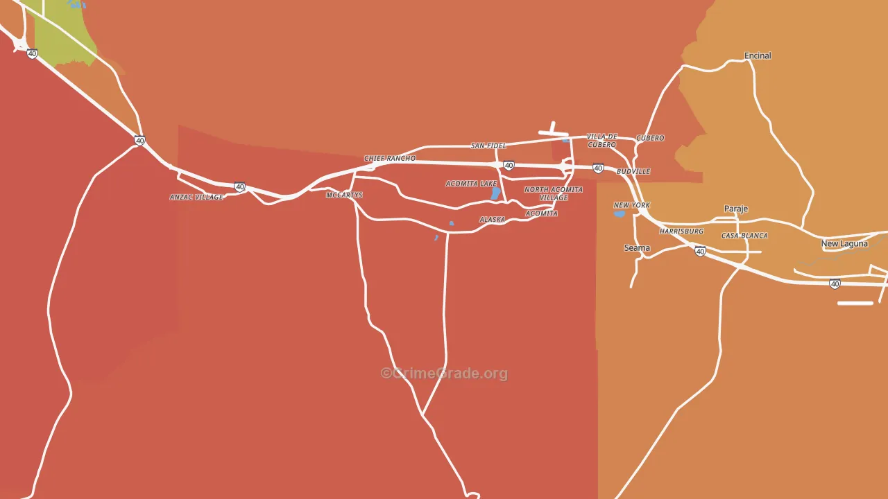 Pueblo Of Acoma, NM Map of Murder Rates