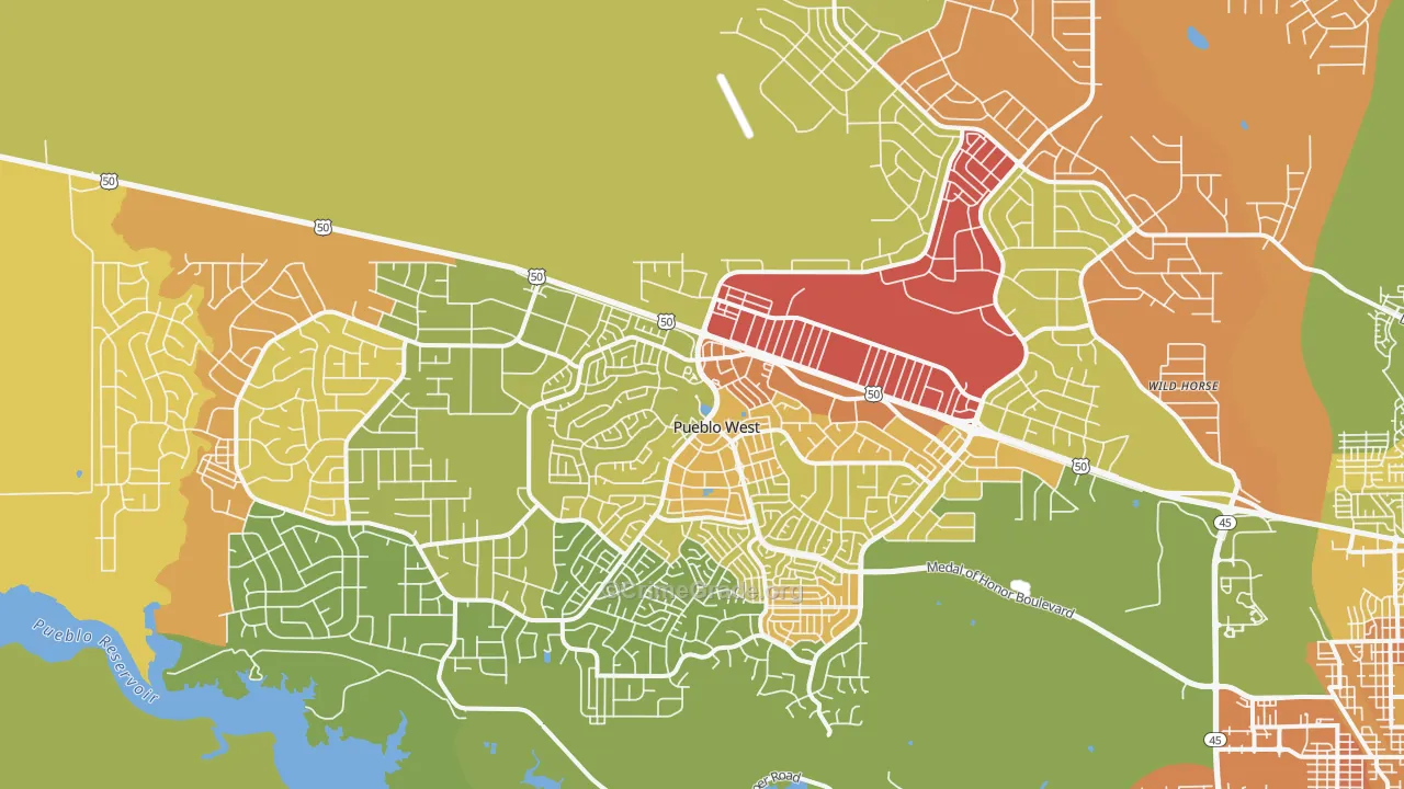 Pueblo West, CO Map of Murder Rates