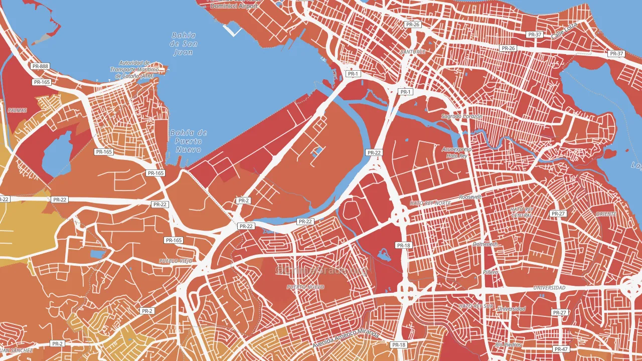 Puerto Nuevo, PR Map of Murder Rates