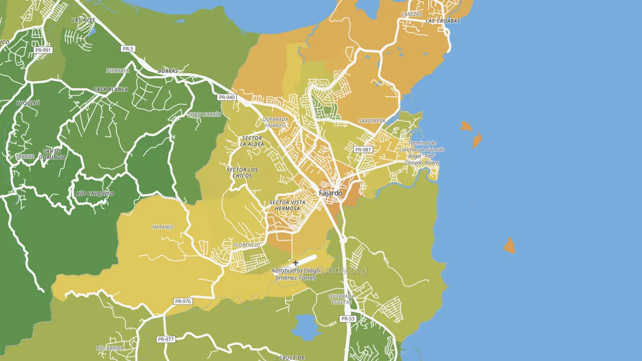 Puerto Real, PR Map of Murder Rates