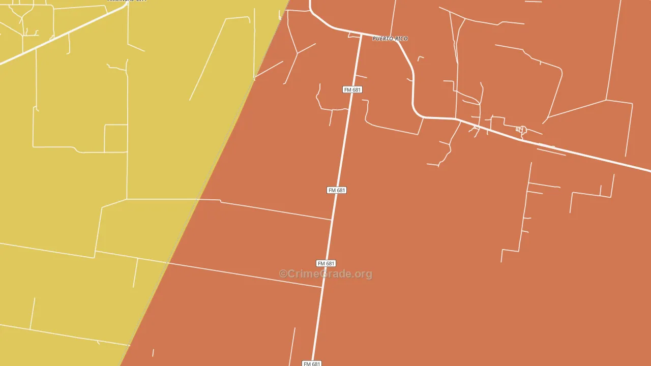 Puerto Rico, TX Map of Murder Rates