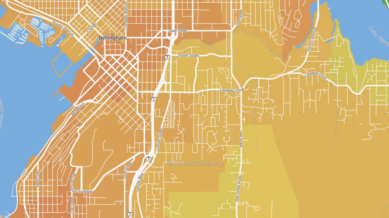 Puget, Bellingham, WA Map of Murder Rates