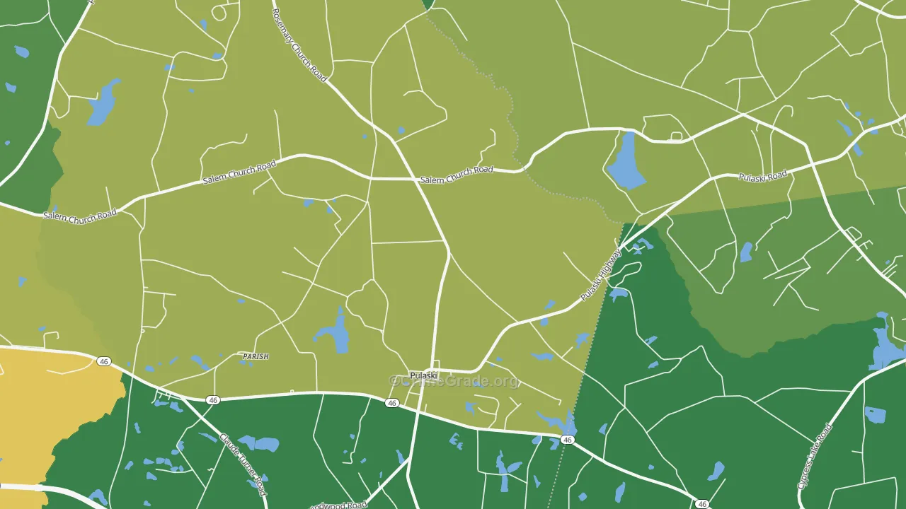 Pulaski, GA Map of Murder Rates