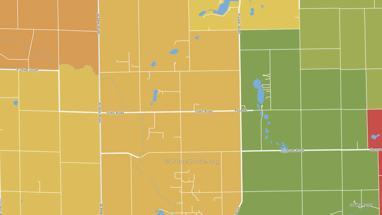Pulaski, MI Map of Murder Rates