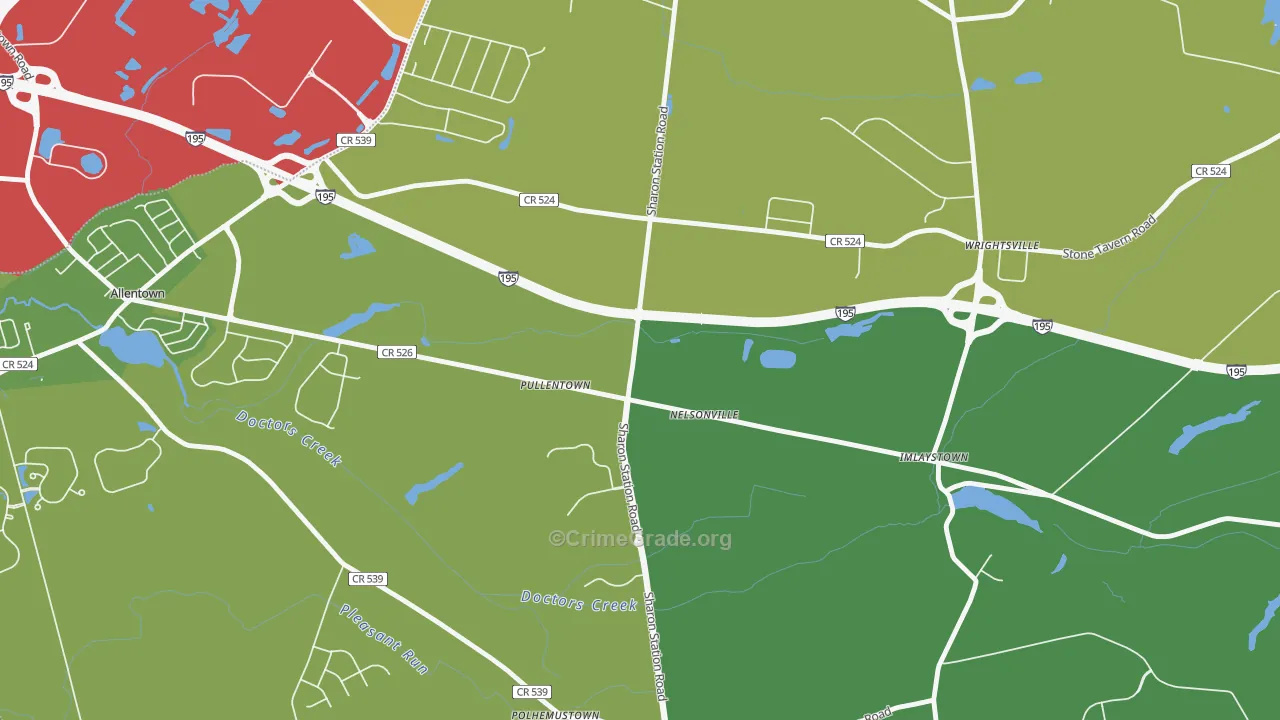 Pullentown, NJ Map of Murder Rates