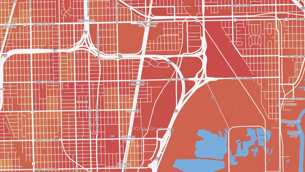 Pullman, Chicago, IL Map of Murder Rates