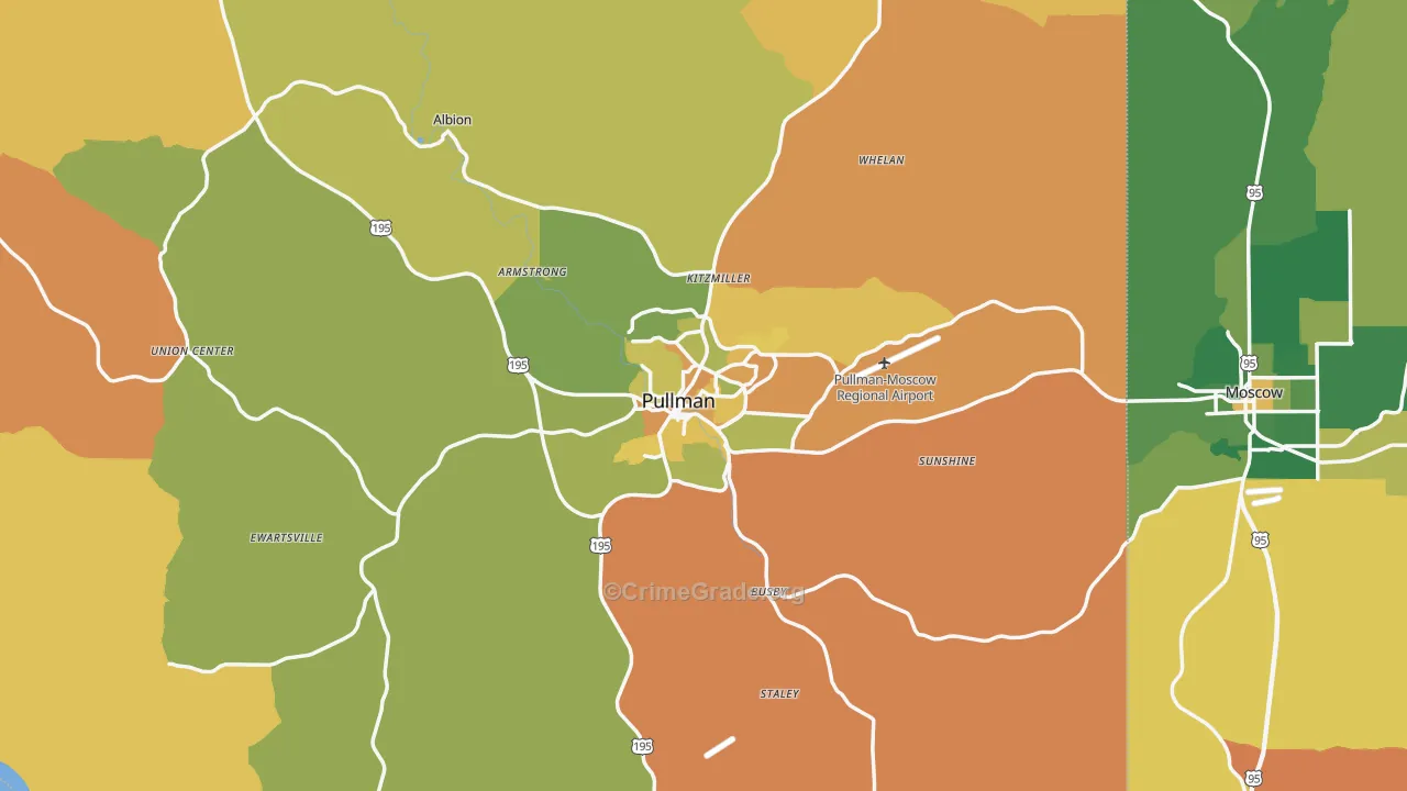 Pullman, WA Map of Murder Rates