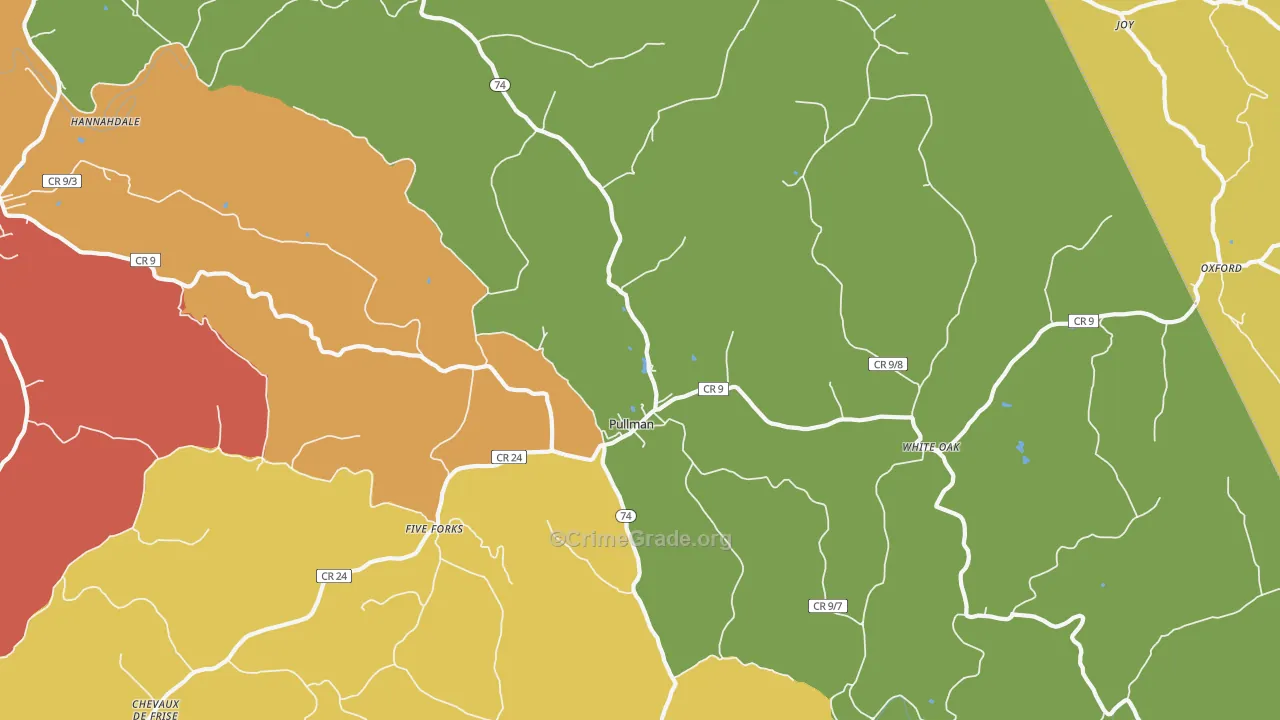 Pullman, WV Map of Murder Rates