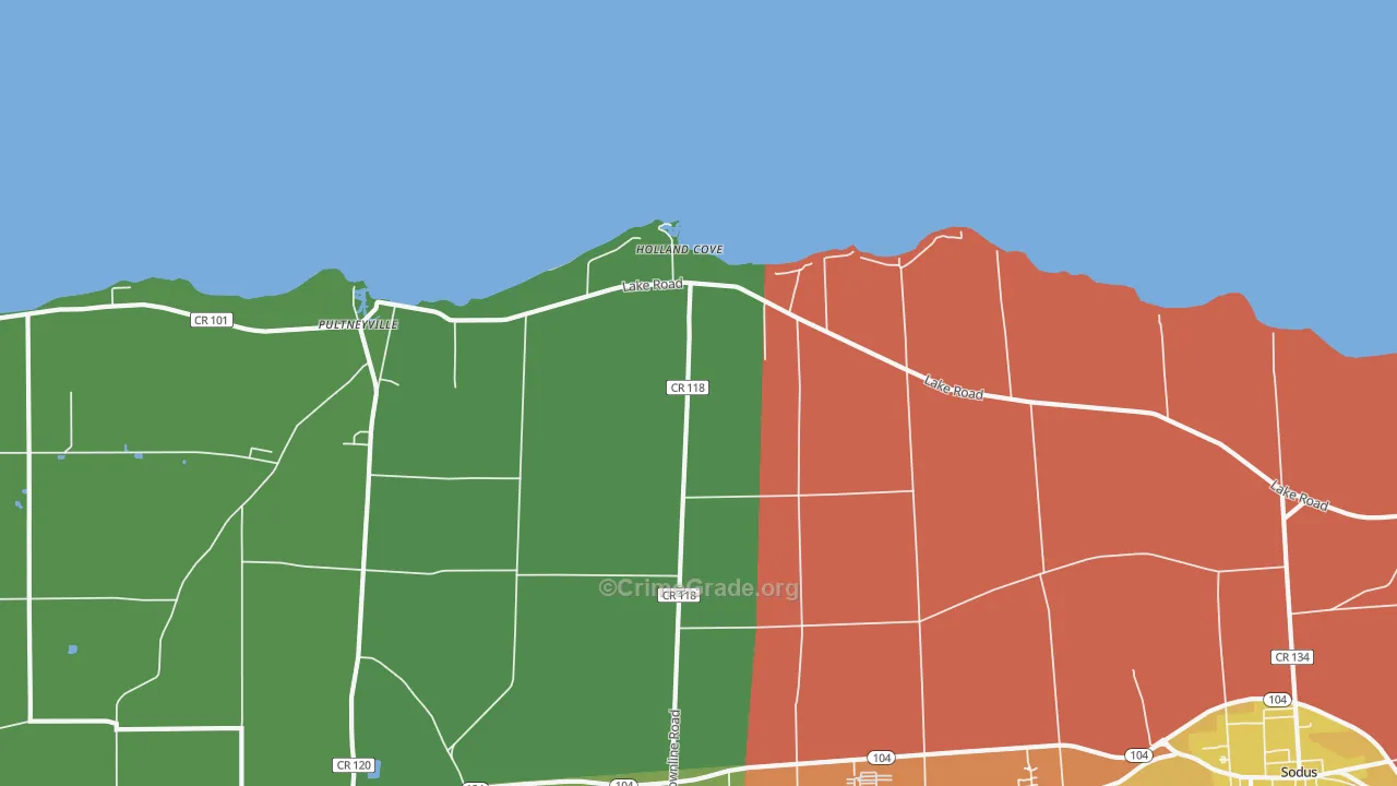 Pultneyville, NY Map of Murder Rates