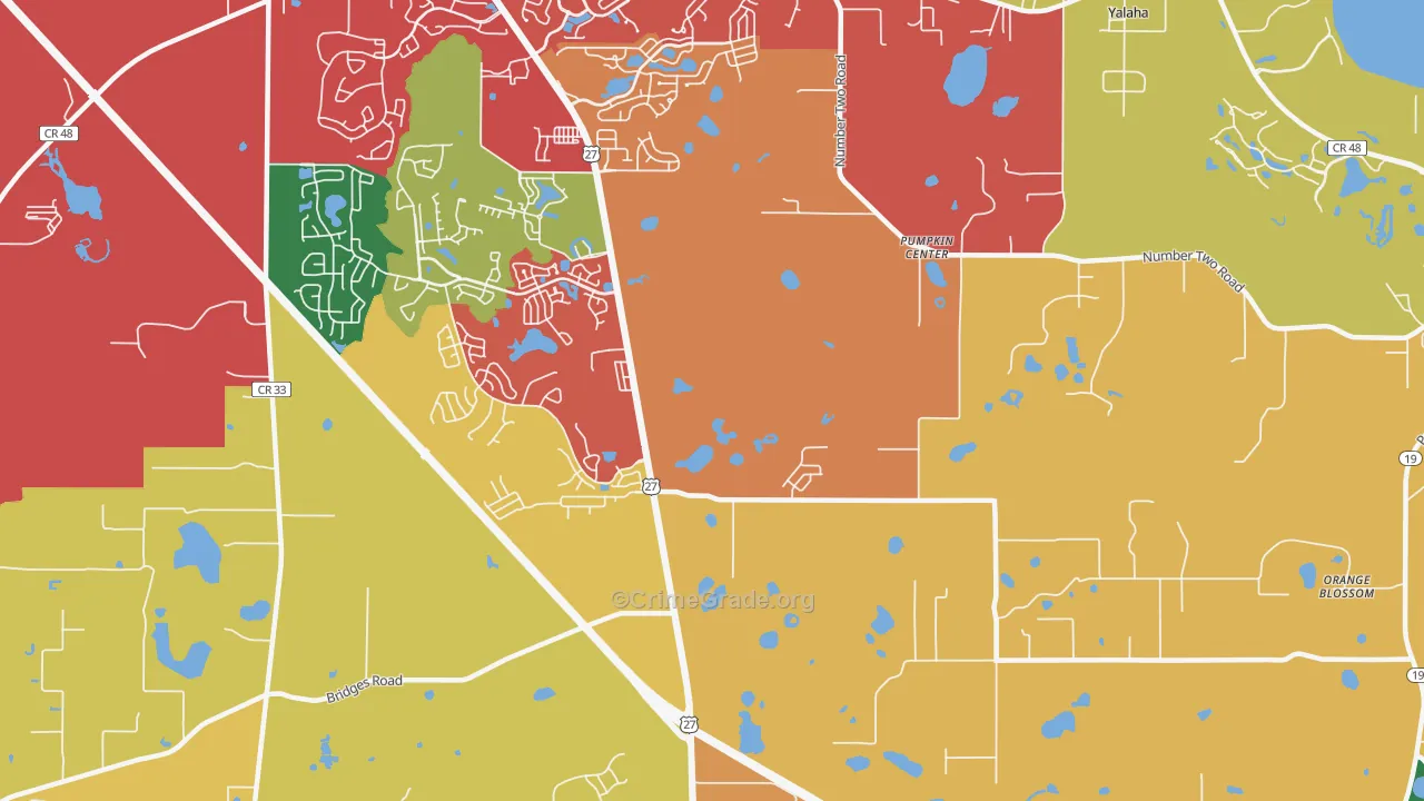 Pumpkin Center, FL Map of Murder Rates