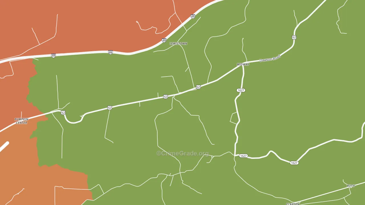 Pumpkin Center, KY Map of Murder Rates